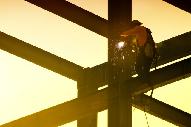 man welding